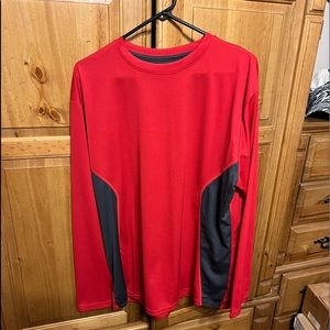 Mens BCG XL very pretty long sleeved red shirt with gray sides !